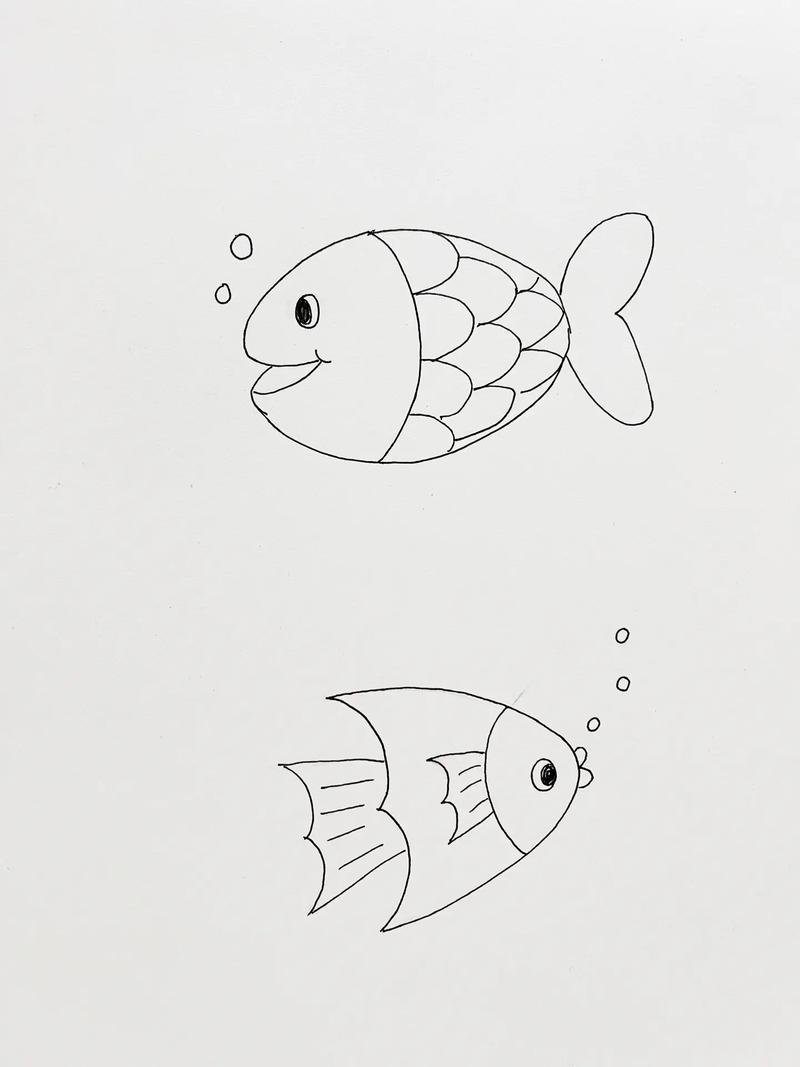 简笔画鱼简单画法幼儿