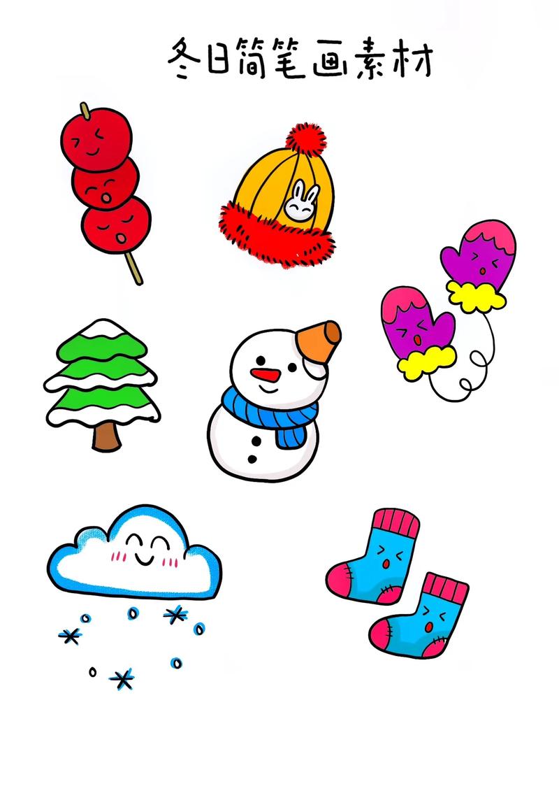 雪人简笔画  #儿童画 #终于等到今年的雪地简笔画 #雪景画 冬天盗了