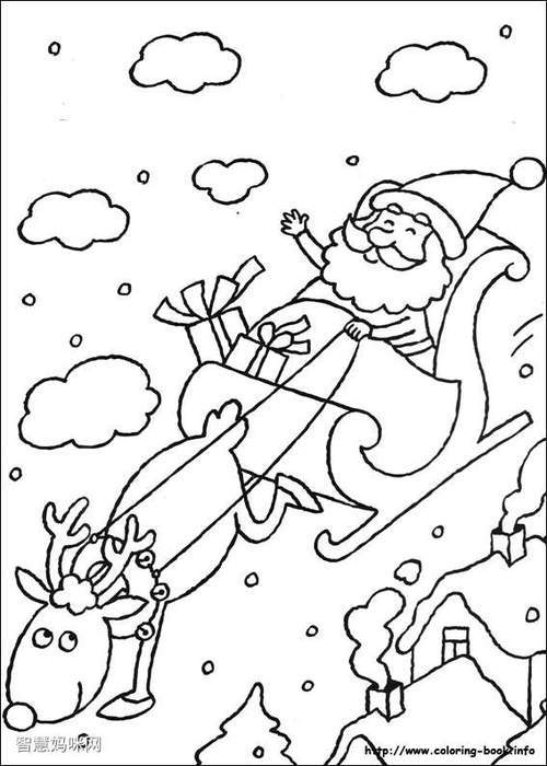 圣诞老人骑着车简笔画