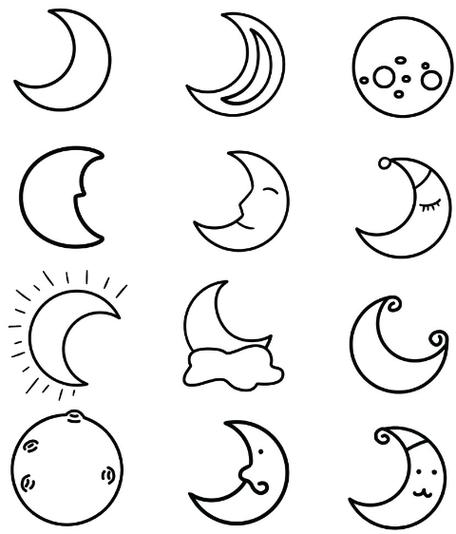 月亮从初一到十五的变化简笔画