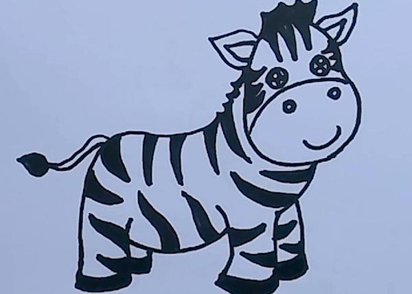 斑马简笔画幼儿涂色可打印