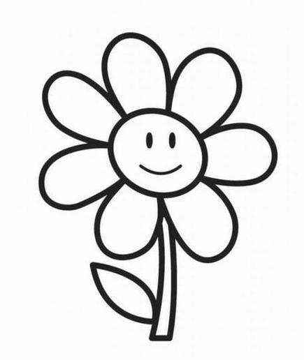 微笑的小花儿简单好看的花朵简笔画             小花猫头简笔画