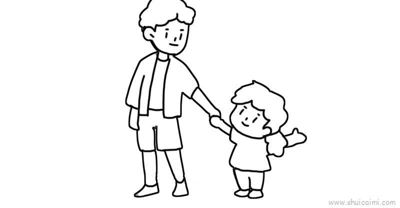 父亲节儿童画怎么画父亲节简笔画步骤