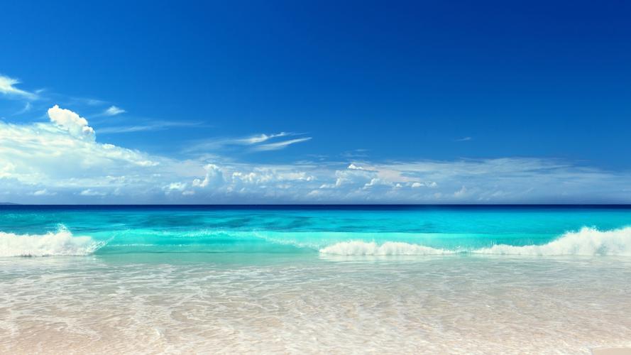 阳光大海海景沙滩蓝色大海4k风景壁纸
