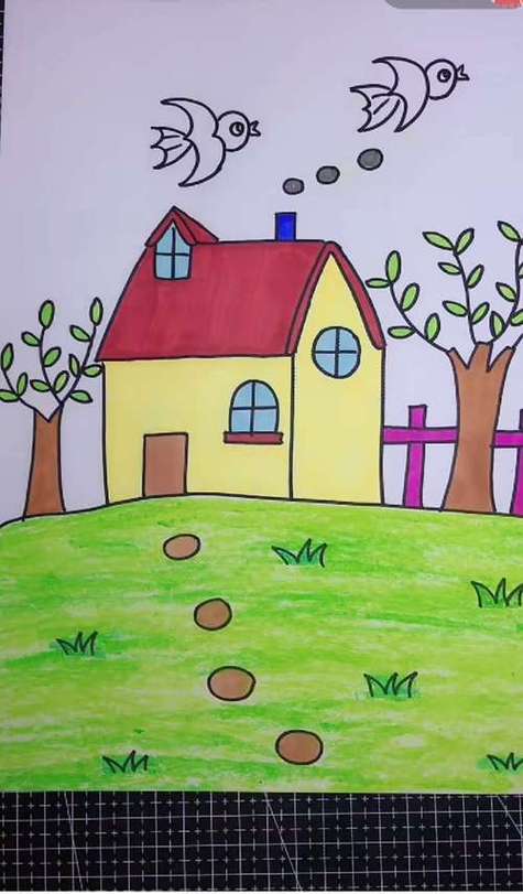 简笔画最漂亮漂亮的苹果屋儿童水彩画图片大全六年级画画简单又漂亮六