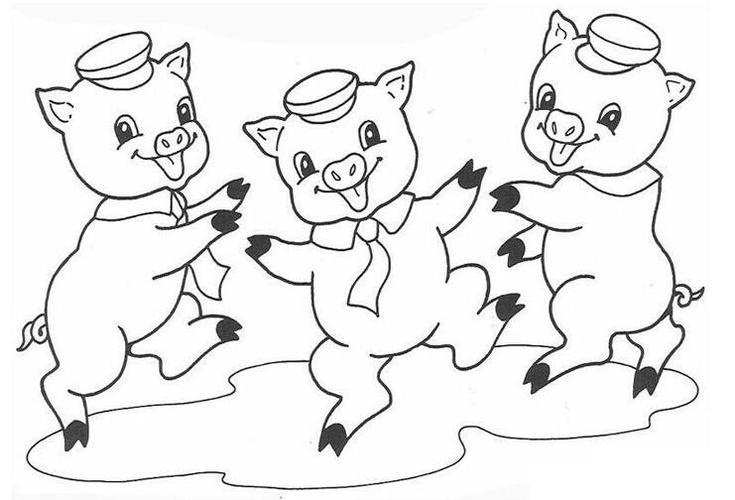 三只小猪卡通图片简笔画