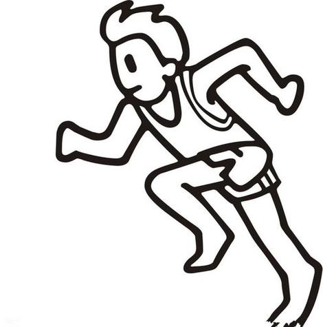 简笔画跑步的矢量男人跑步 慢跑图片人物跑步剪影手绘美女跑步小朋友
