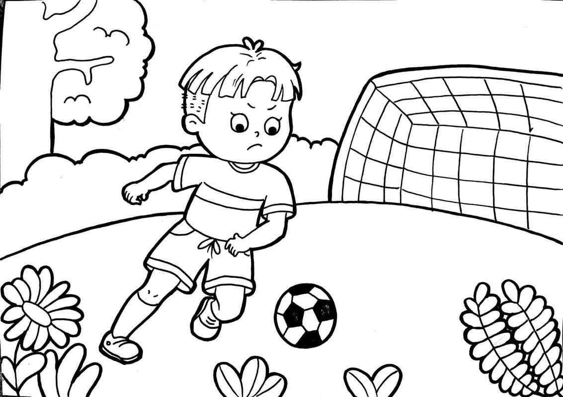 马克笔儿童画卡通画简笔画踢足球 运动会小男孩踢足球 幼师考编美术