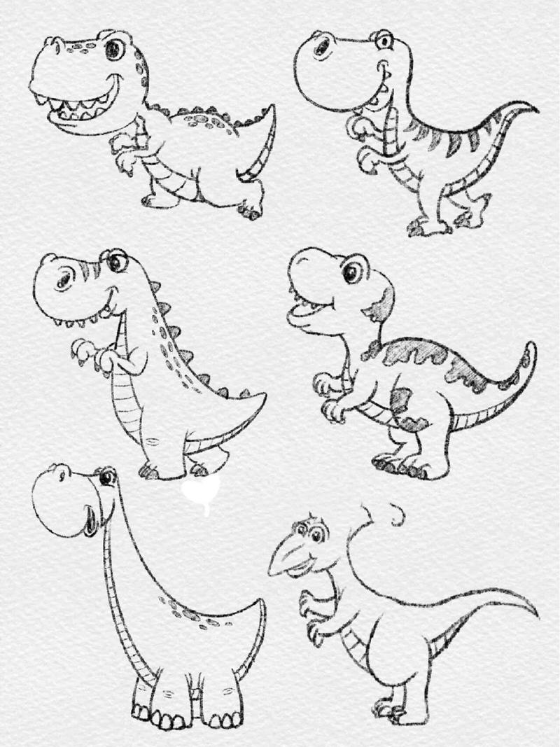 恐龙的简笔画的图片