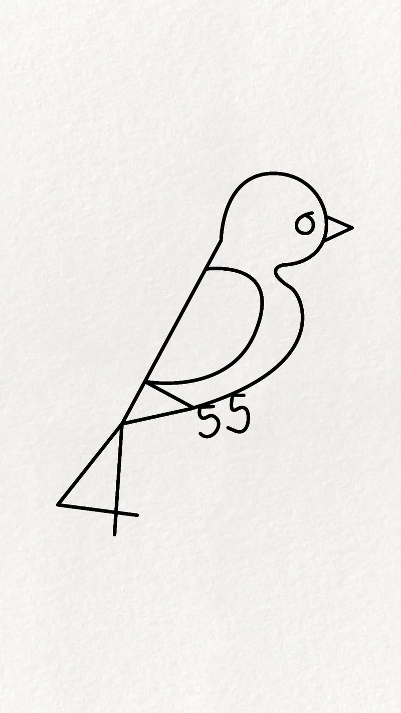 教你用数字1-7画一只可爱的鸟儿,很简单哦#画画 #简笔画  - 抖音