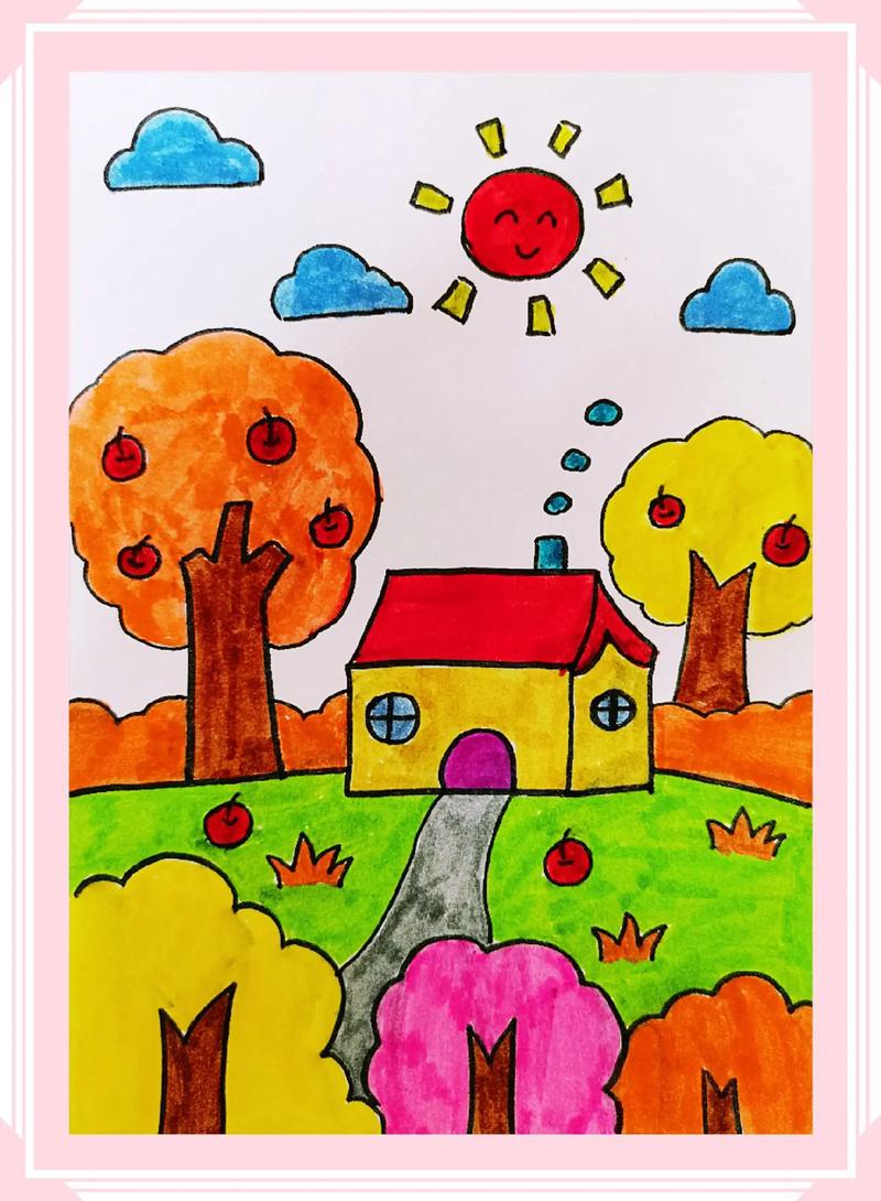 一起来画秋天的小房子 #儿童简笔画 #秋天简笔画 #小房子简 - 抖音