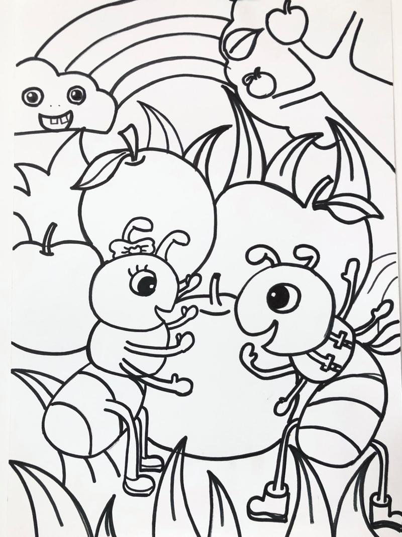 儿童画 简笔画 蚂蚁 临摹练* 画画打卡 一年级美术勤劳的小蚂蚁