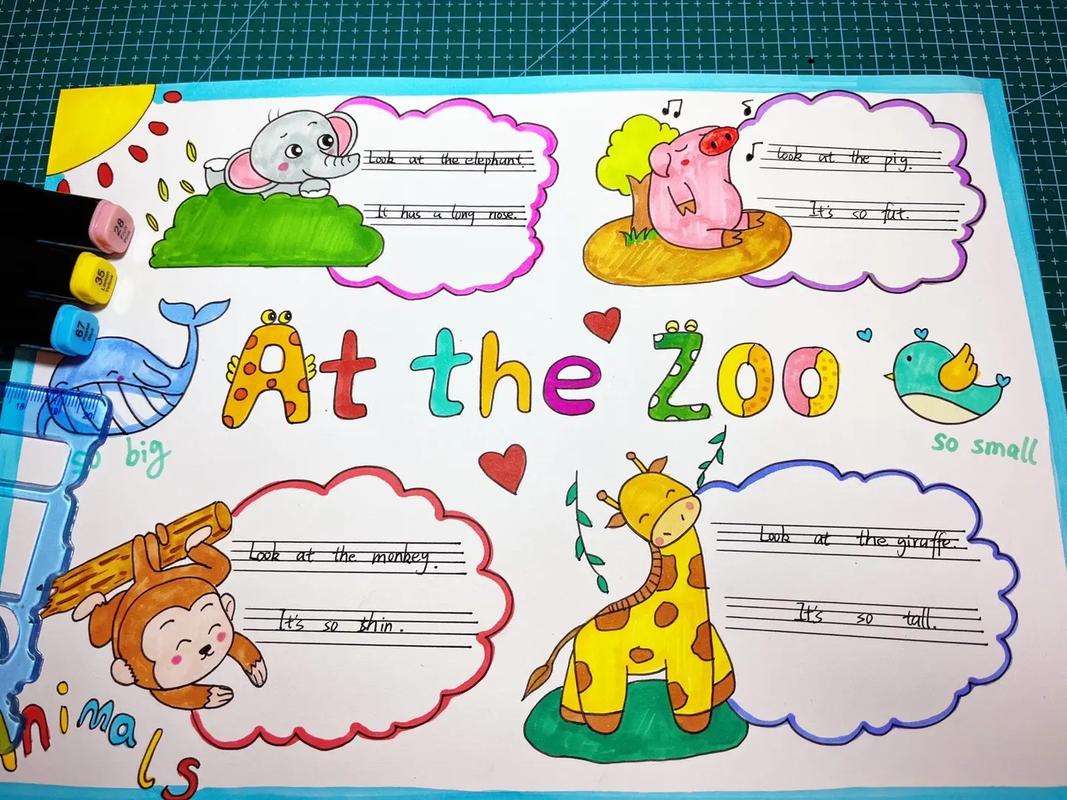 三年级英语动物园手抄报,是可可爱 - 抖音