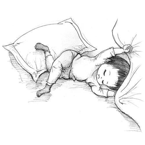 躺床上睡觉图片简笔画