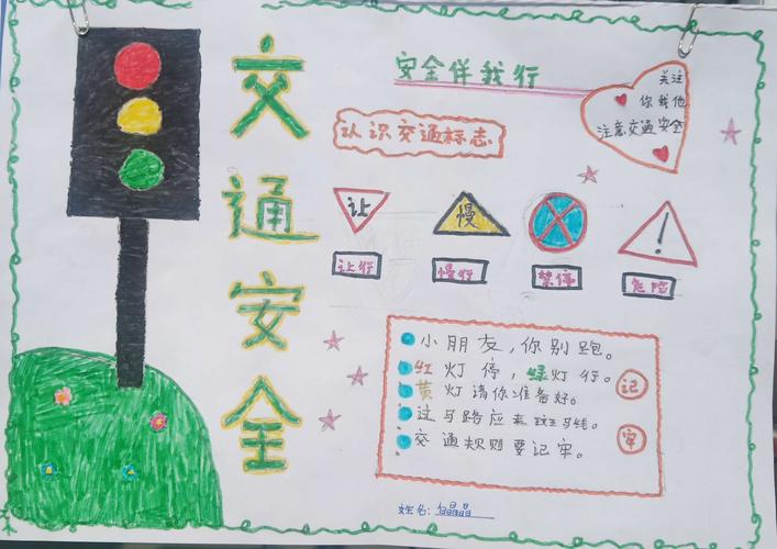 关爱生命 平安出行——和政县牙塘学校举办交通安全手抄报展评活动
