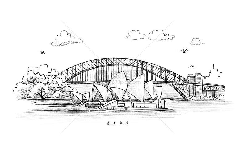 悉尼歌剧院风景速写插画图片下载-正版图片401694903-摄图网