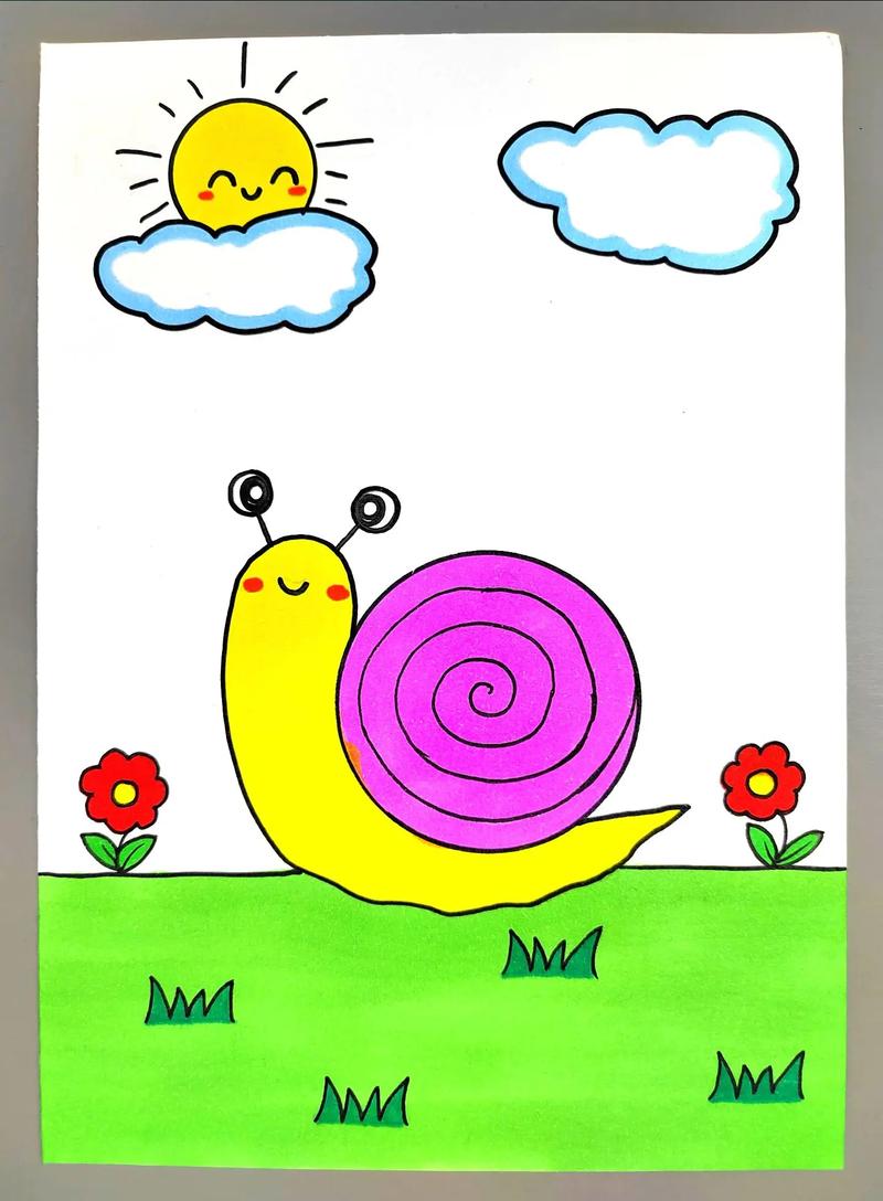 一起来画可爱的小蜗牛,简单好看,快来试试吧#蜗牛简笔画 #蜗 - 抖音