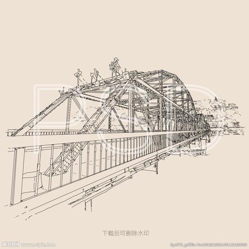 中山桥一年级简笔画