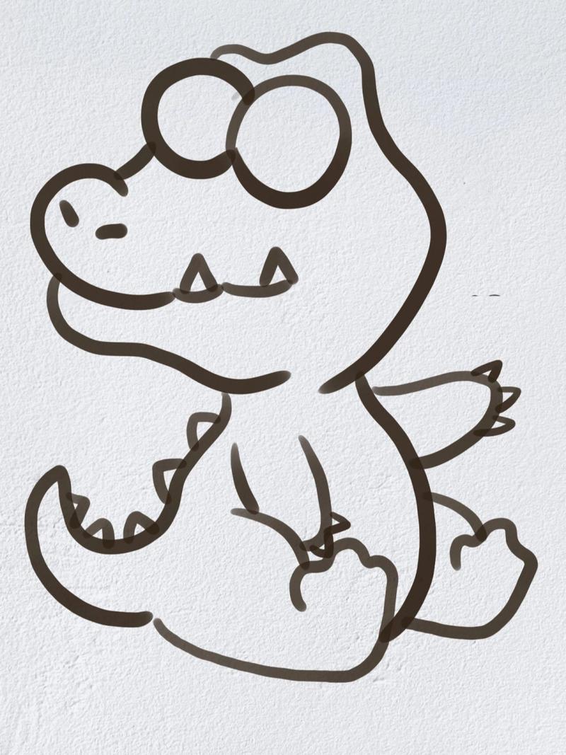 可爱的小鳄鱼简笔画怎么画