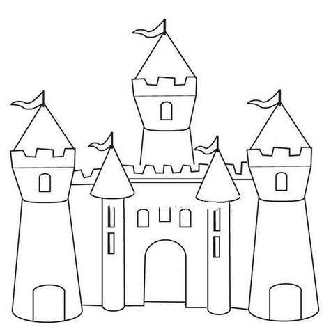 童话里的城堡简笔画10个简单有趣的大城堡儿童简笔画儿童画城堡简笔画