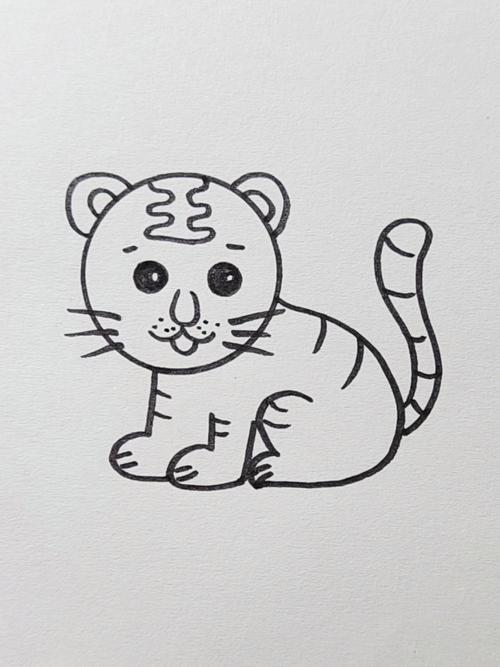 小老虎的最简单的简笔画怎么画