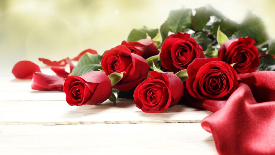 壁纸 红色玫瑰花,花束,浪漫