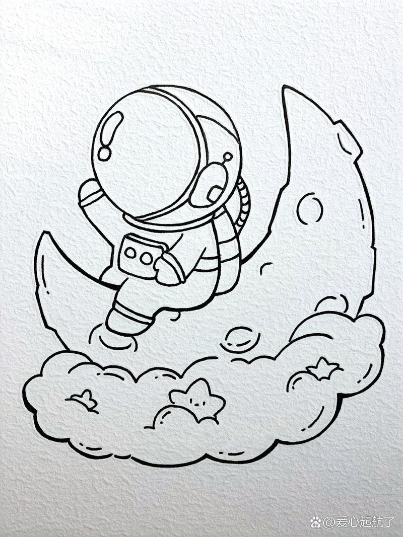简笔画61插画-宇航员986904         超简单的宇航员绘画过程