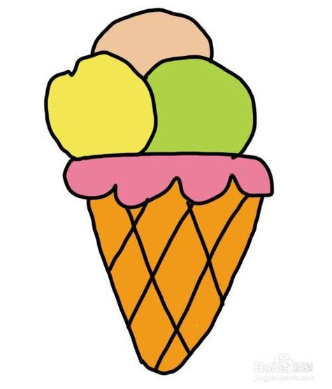冰淇淋房子什么颜色简笔画