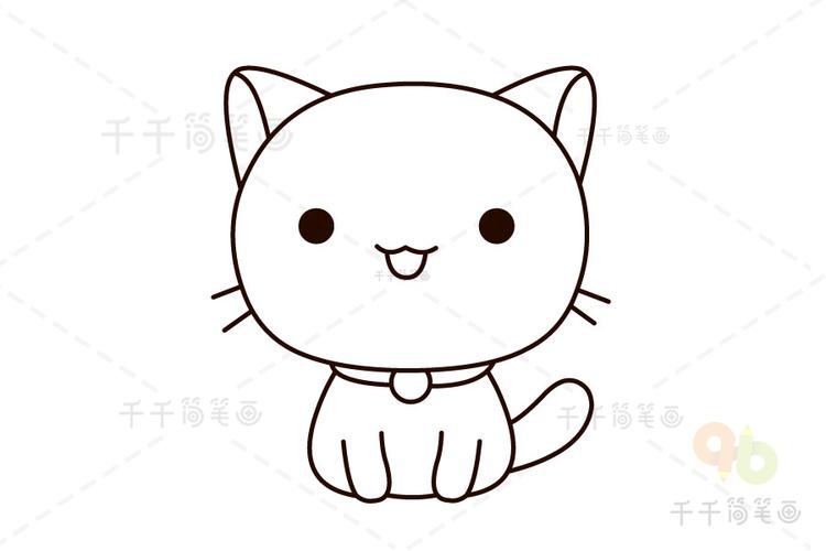 可爱漂亮的小猫简笔画