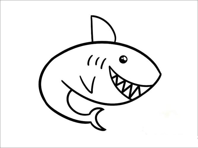 大鲨鱼嘴巴简笔画