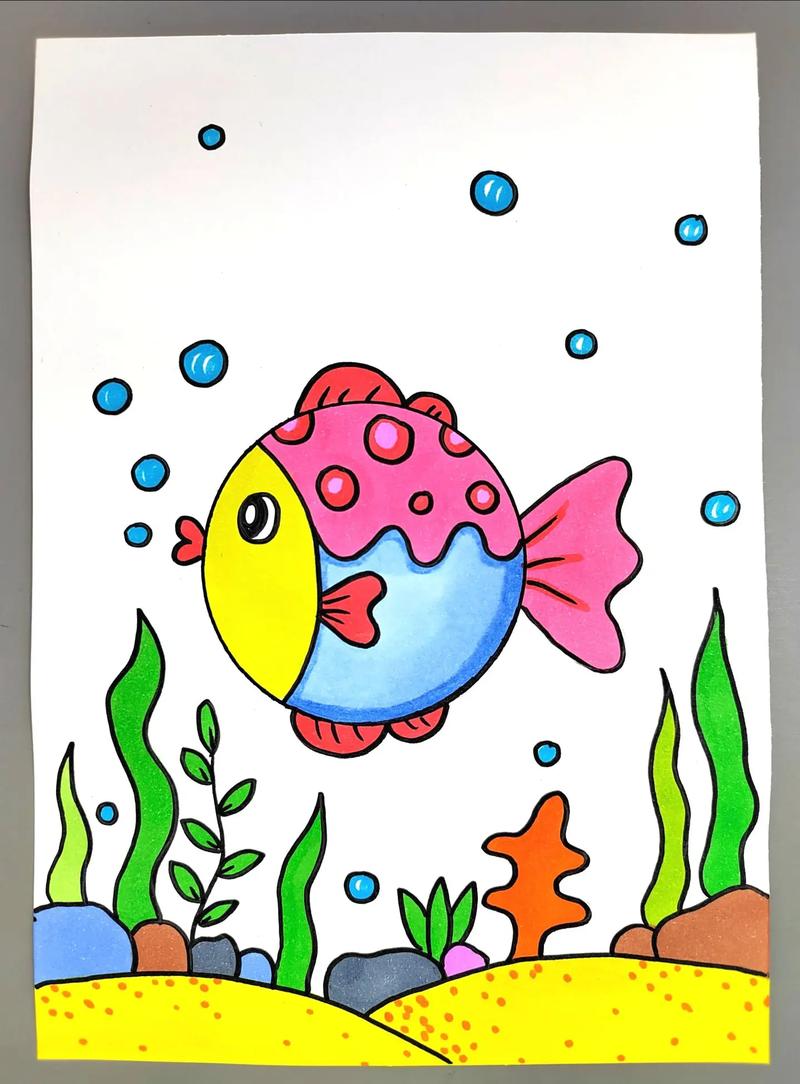 教你用圆形画胖嘟嘟的小鱼,简单好看快来试试吧#海底世界简笔画 - 抖