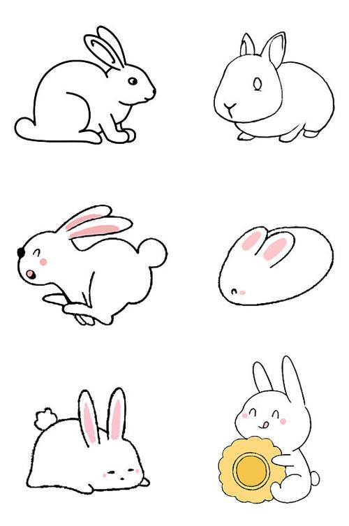 简笔画兔子图片铅笔画