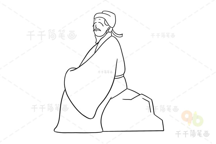 中国古代诗人的简笔画大全