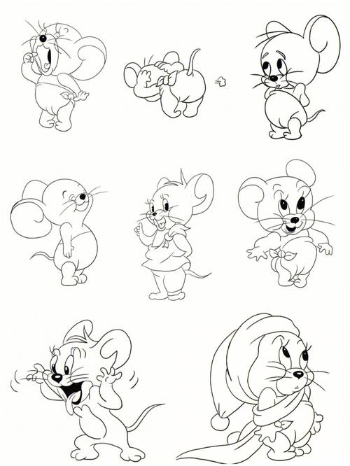 儿童简笔画  #简笔画教程  #猫和老鼠  #可爱表情包一口气画了憾噜