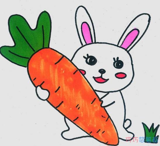 兔子涂上颜色的简笔画图片