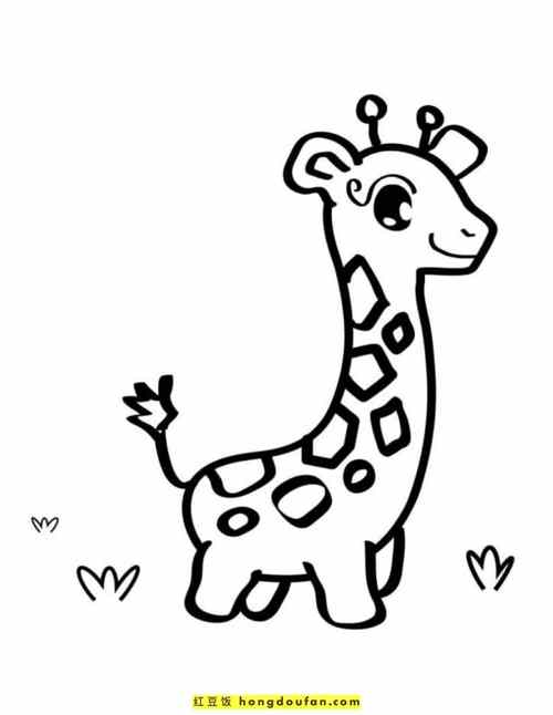 简笔画长颈鹿的画法帅气