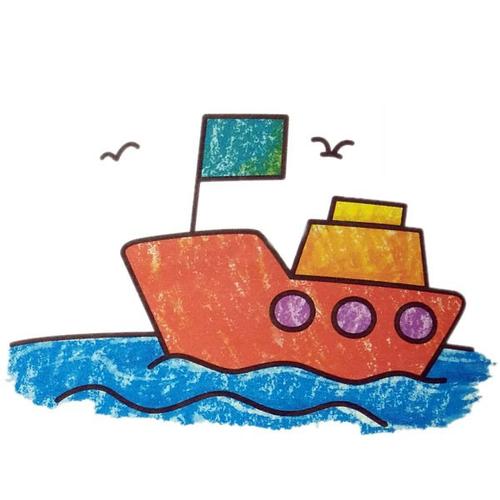 游船简笔画儿童画