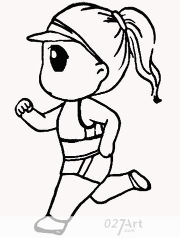 跑步的小姑娘儿童简笔画大全生活简笔画