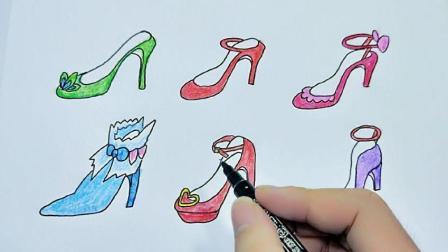 小朋友最喜欢的叶罗丽高跟鞋简笔画, 画法简单一点也不难