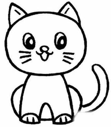教你画一只可爱的卡通小猫咪,简笔画视频教程卡通猫简笔画图片卡通