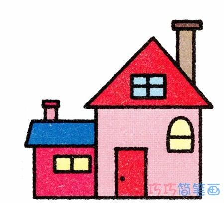 漂亮房子怎么画涂色简单房子的简笔画步骤