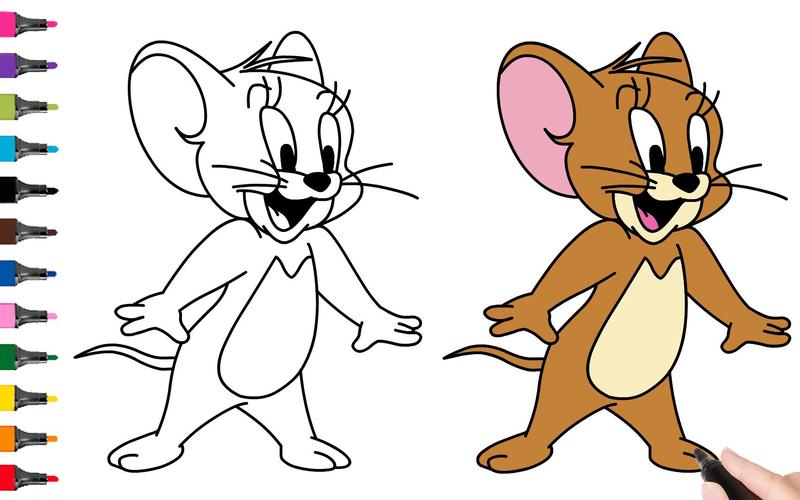 怎样画杰瑞鼠简笔画猫和老鼠绘画
