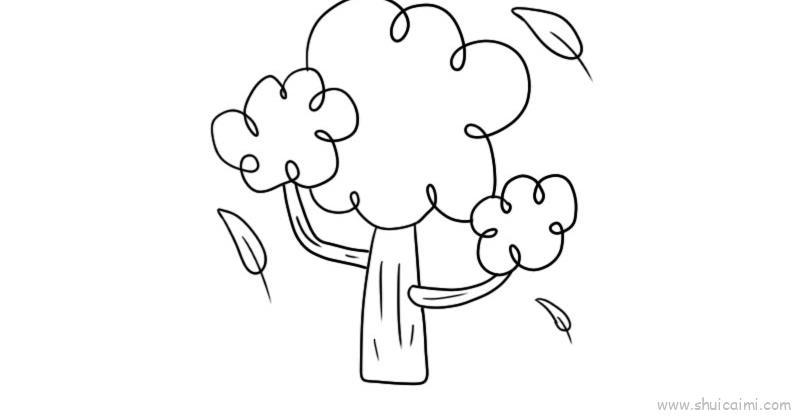 枫树儿童画怎么画枫树简笔画步骤