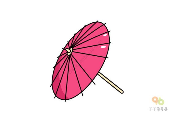 纸伞简笔画幼儿园油纸伞简笔画古风手绘油纸伞简笔画雨伞简笔画油纸伞