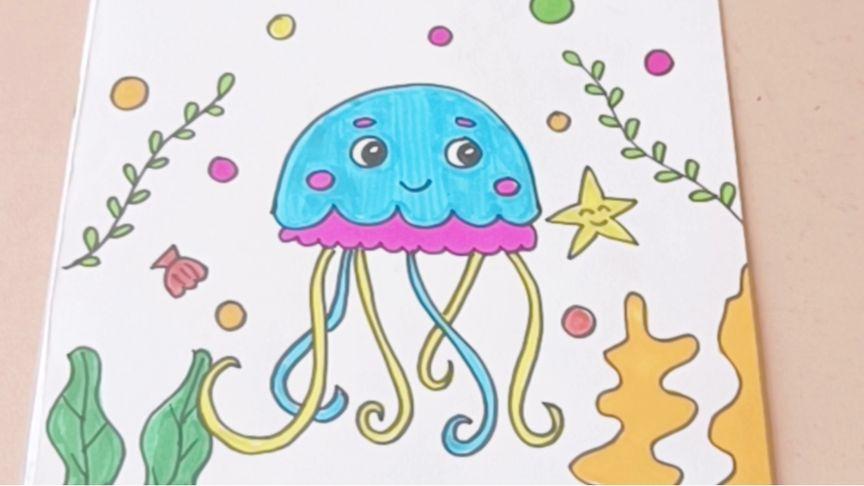 海底世界简笔画 水母