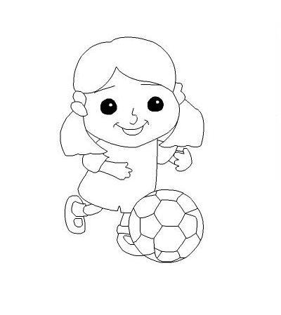 简笔画教程:教你画踢足球少女足球是一项非常好的健身运动,不仅男孩子