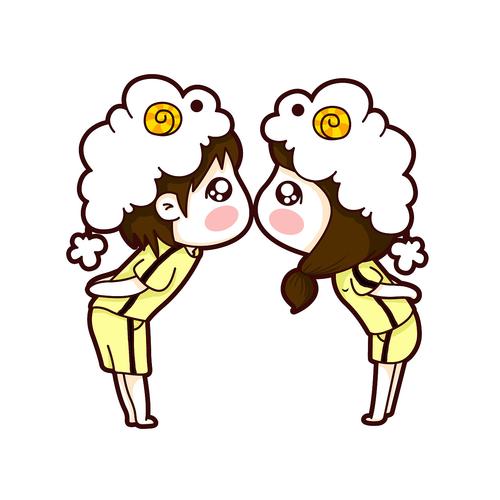 一个羊和一个女生的情侣头像