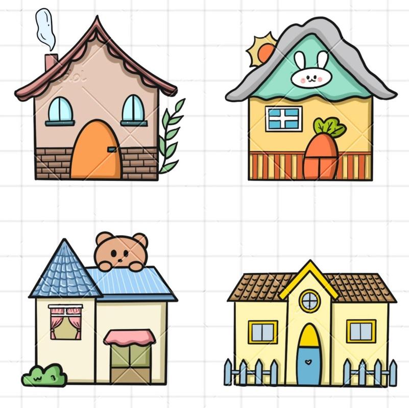 7/100简笔画|可爱的小房子 每个人都有一个属于自己的梦想小屋 是否