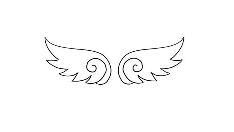 天使翅膀简笔画怎么画简单又漂亮 - 童乐福儿童网