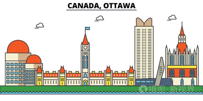 加拿大的标志性建筑物简笔画